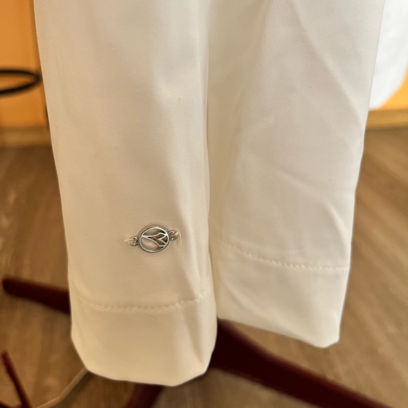 Casual style elastic white pants. Size L - Picture 2 of 5